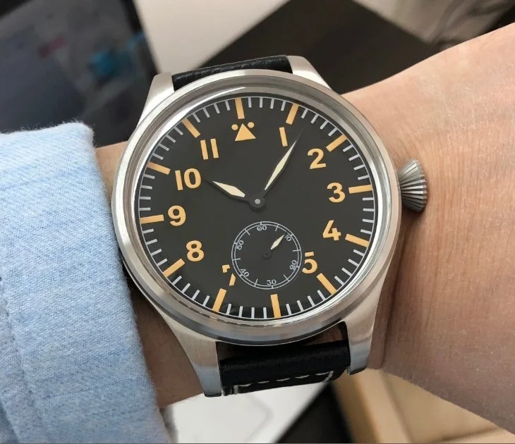 

55 mm very big dial GEERVO Asian 6498 Mechanical Hand Wind Mechanical movement men watches luminous Mechanical watches DF134a