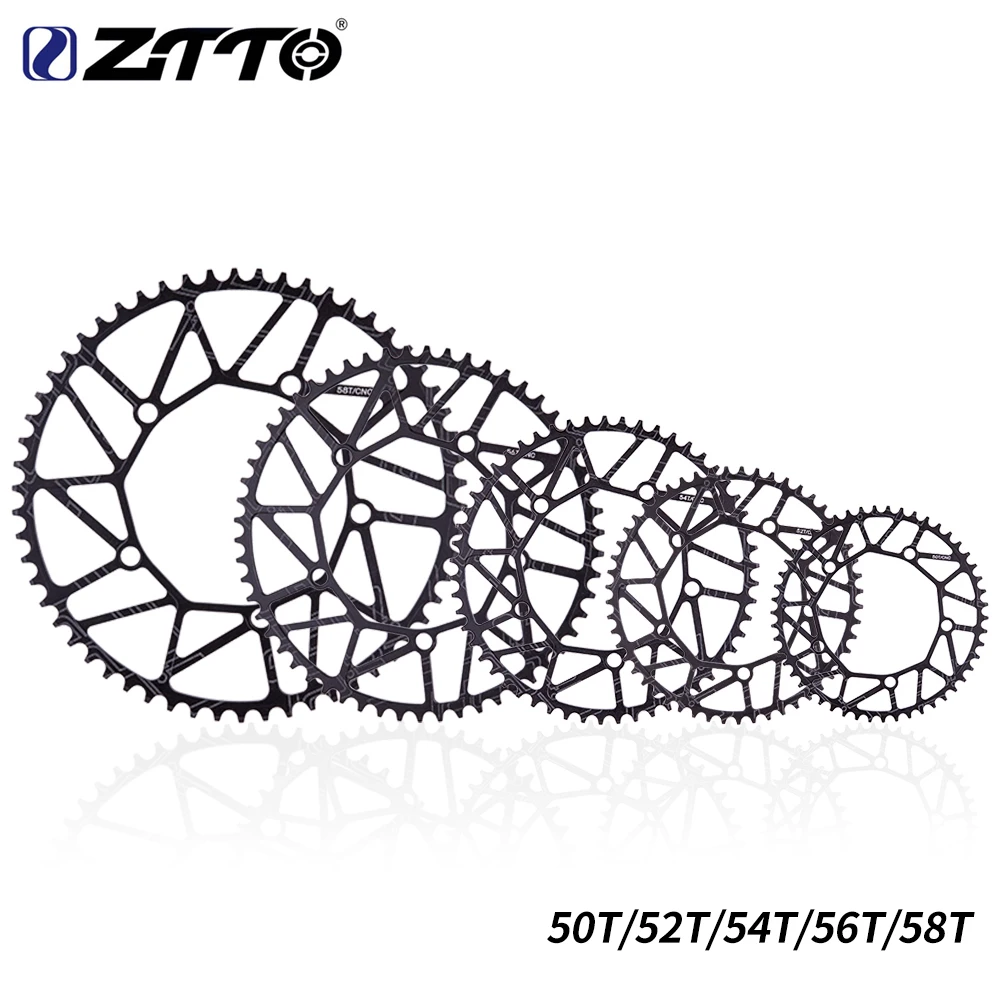 

ZTTO Alloy BMX Narrow Wide Chainring Folding Bicycle Chainwheel 50T 52T 54T 56T 58T Ultralight 130 BCD Round ChainRing Crankset
