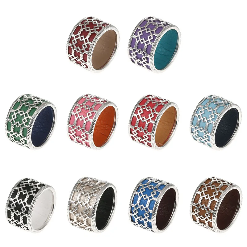 Женские винтажные кольца Cremo элегантные медные на палец сменные кожаные