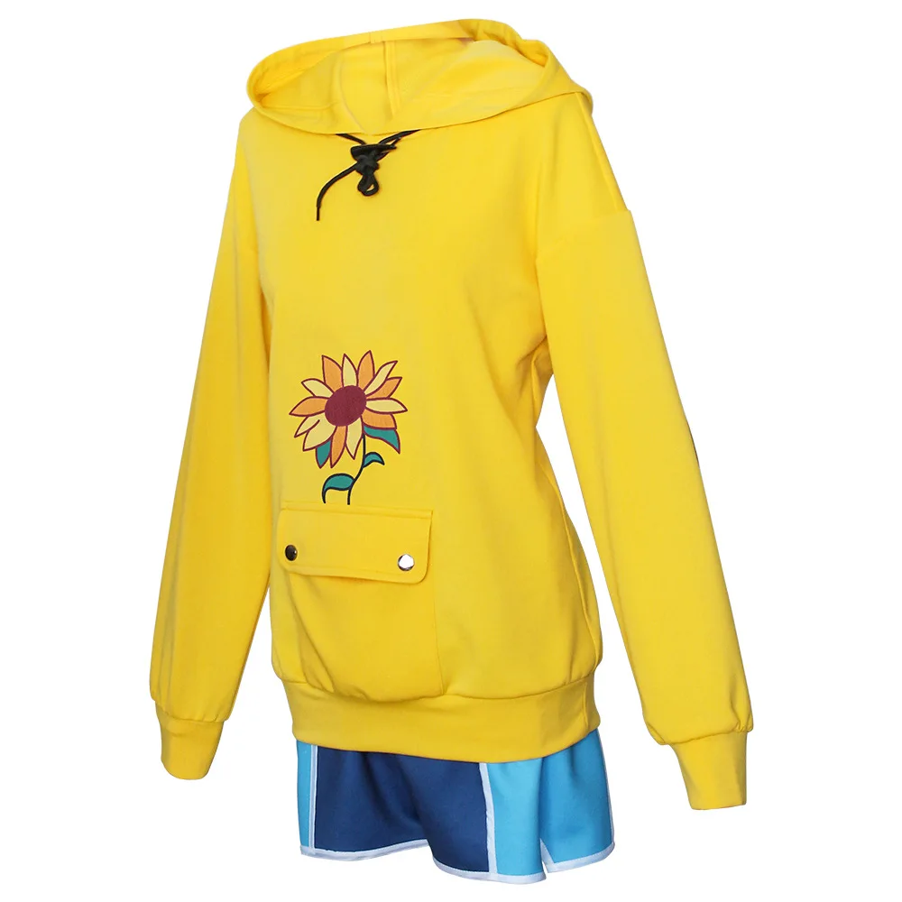 

Anime Wonder Egg Priority Ohto Ai Hoodie Pullover Yellow Sweatshirt Shorts Suit Cosplay Costumes