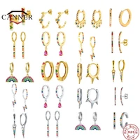 canner fashion colorful zircon 925 sterling silver piercing hoop earrings for women huggie earings hoops jewelry pendientes gift