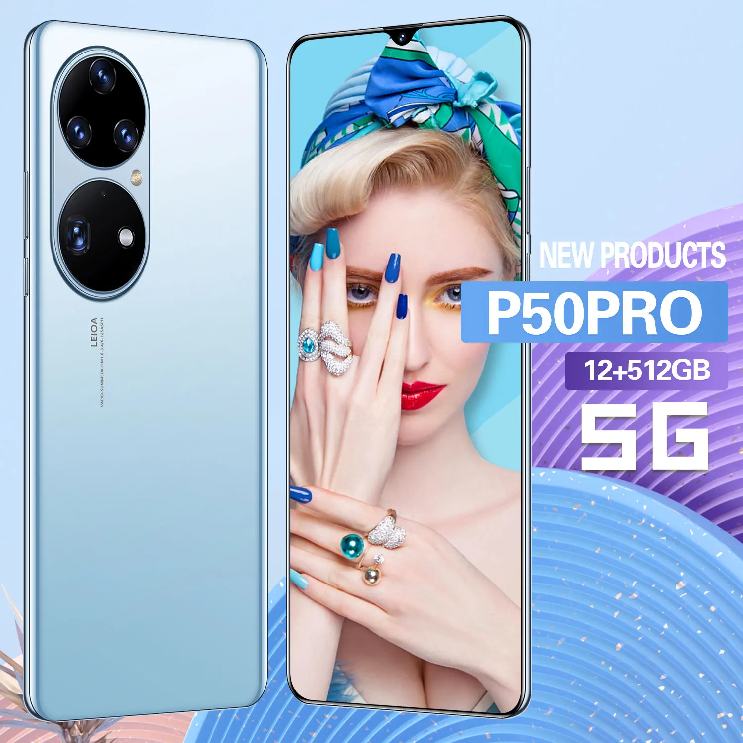 

HAWEI P50 Pro 6.72 Inch 12+512G 16MP+32MP Smartphone 5G 3040*1440 6800MAH MT6889 Global Android10 Face Fingerprint ID Dual SIM