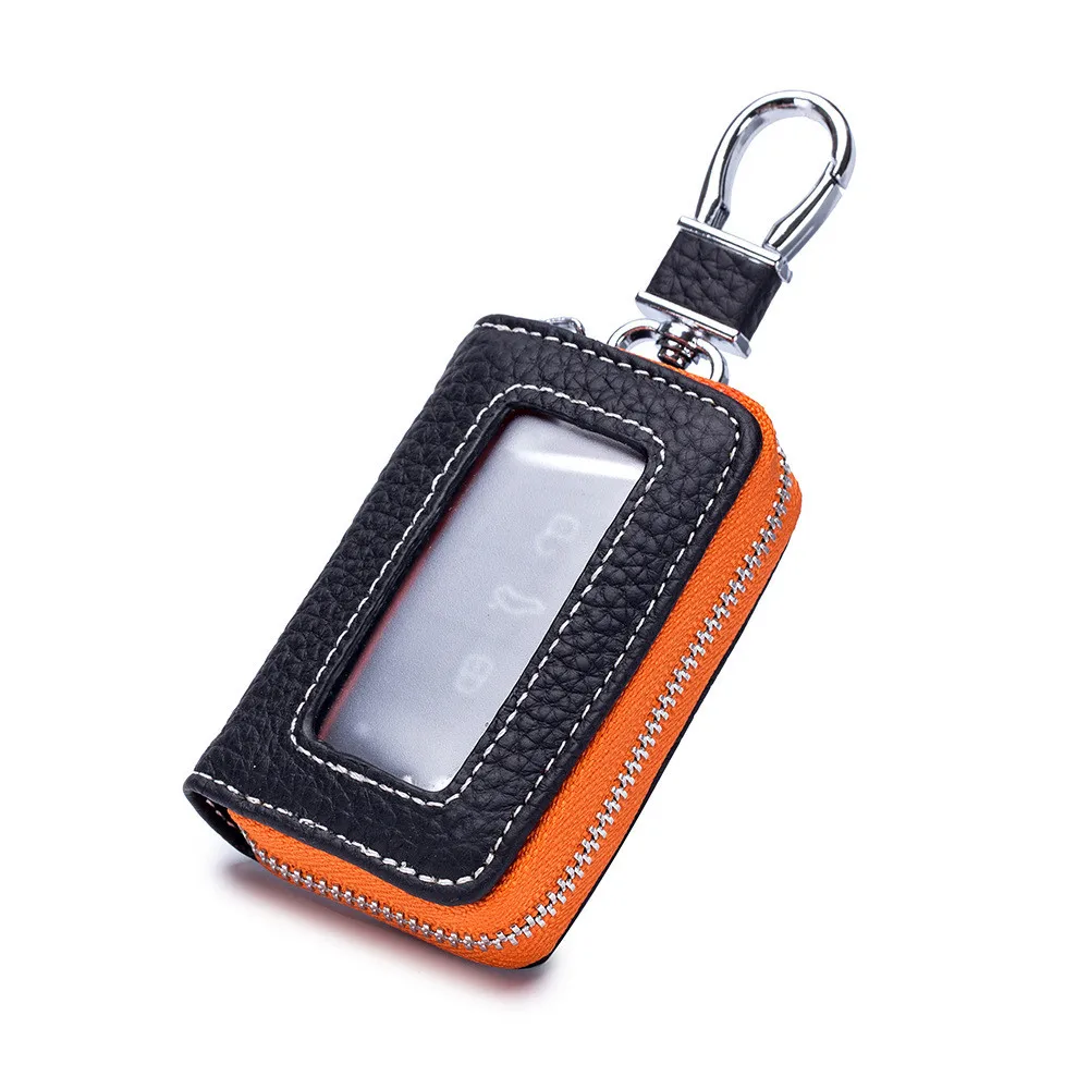 

Case Car Key Holder Shell Genuine Leather Key Chain Protection Durable