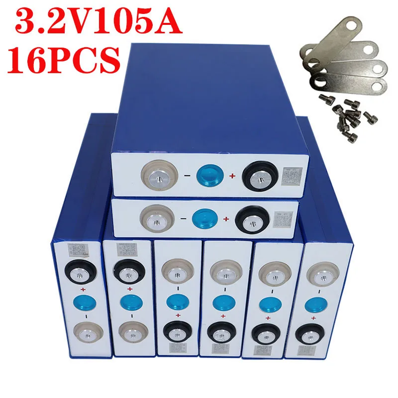 2020 Новый 16 шт 3 2 V 105Ah lifepo4 батарея не 100ah 48V105Ah для EV RV аккумулятор diy солнечный ЕС США