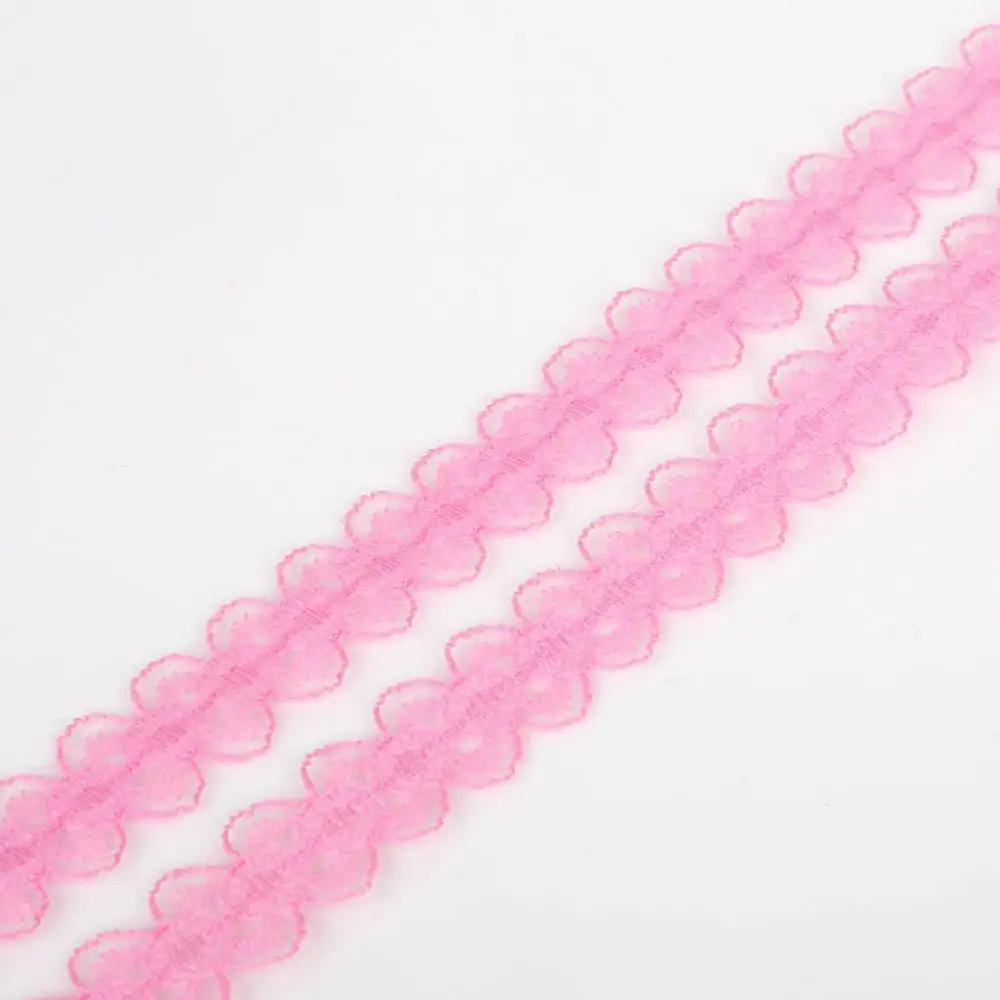 Dark Pink 15 мм, 5 ярдов/партия, ширина, кружевная лента, сделай сам, вышитая сетка, кружевная отделка, ткань для шитья, свадьбы, дня рождения, декоративные аксессуары для вечеринок - Цвет: Dark Pink