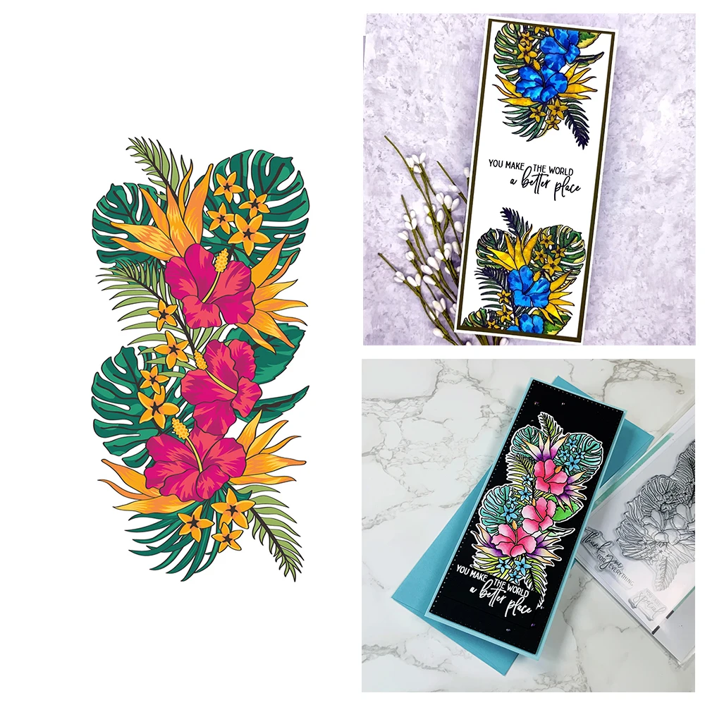 2021 новые тропические мозаичные металлические штампы и прозрачные для фотографий