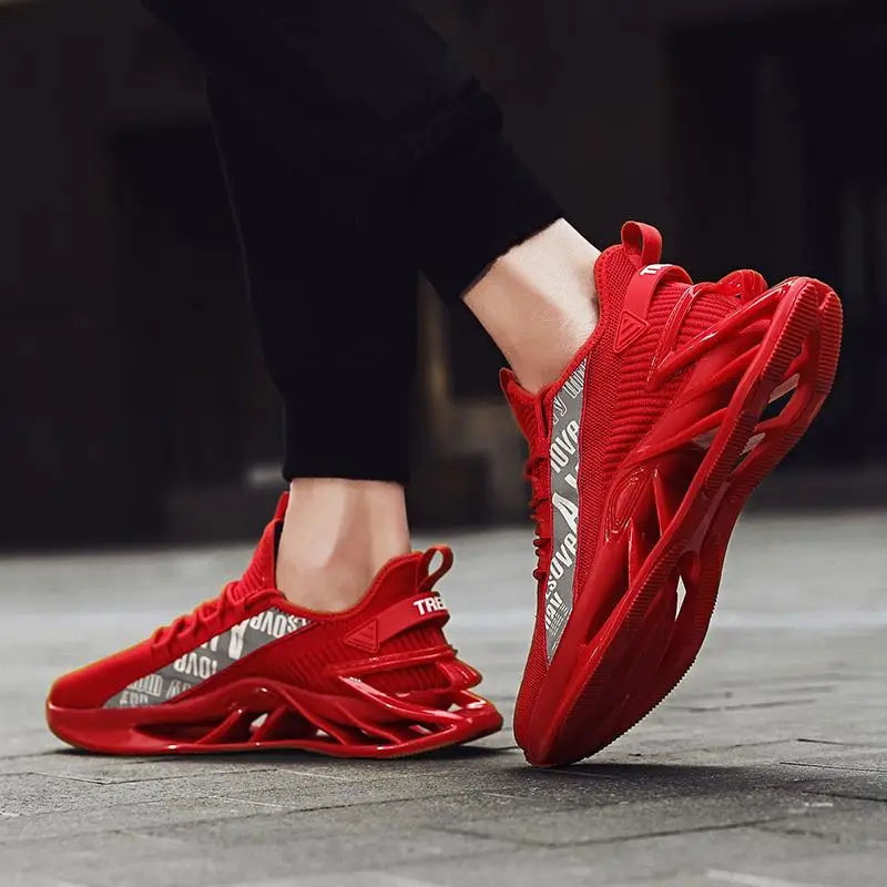 

Men's Running Shoes Fish Scale Leisure Sports Tide Shoes Non-slip Breathable Casual Men's Plus Size Shoes Men Jogging Sneakers