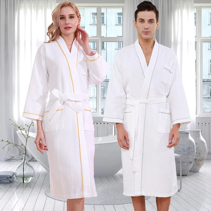 

Lovers' Comfy Lingerie Couple Kimono Robe Gown Cotton Autumn New Bathrobe Soft Hotel Loungewear Oversized Men&Women Sleepwear