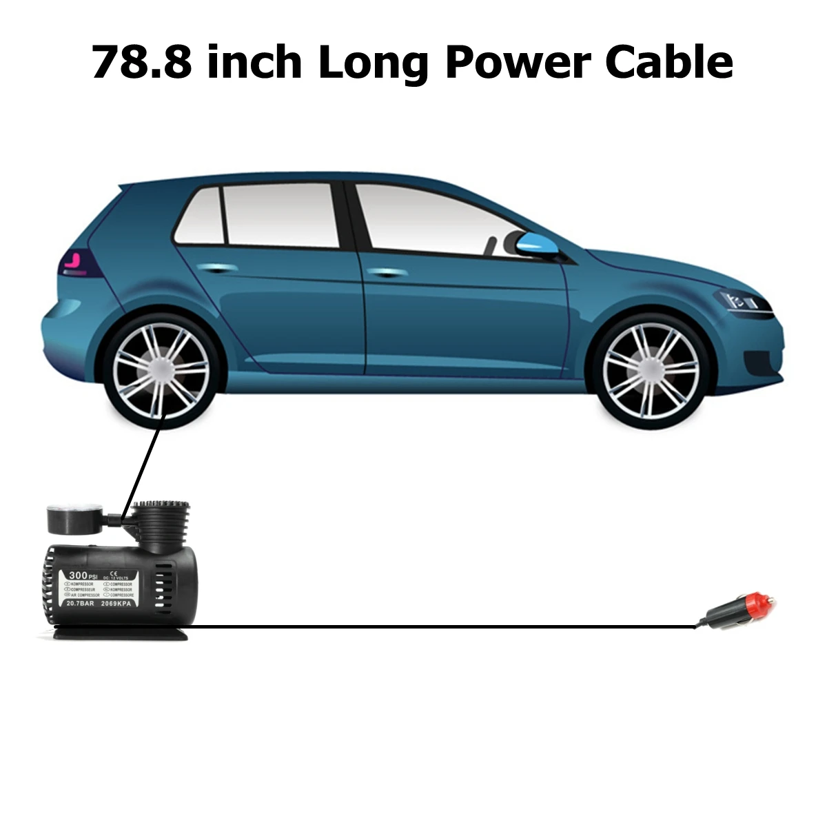 Автомобильный компрессор для накачки шин тяжелых цифровой насос 12V Супер быстрая
