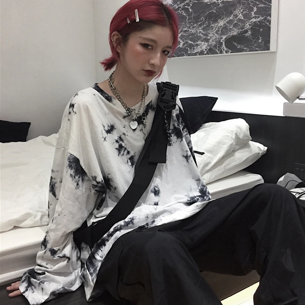 hoodies women Fashion Women Autumn Long Sleeve sweatshirt women O Neck Pullover Tie Dye Loose sweatshirt women sudadera mujer