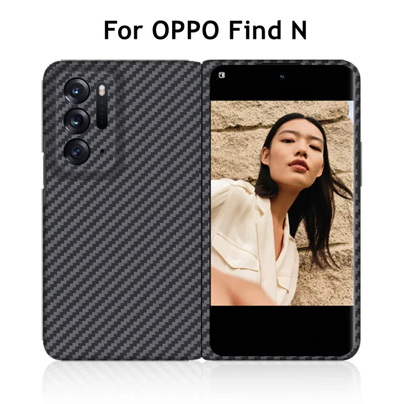 

Real Carbon Fiber Case For OPPO Find N 5G Folding Cover Ultra Thin Aramid Fiber Shockproof Case For OPPO Find N