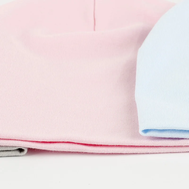 Детская шапка однотонная простая хлопковая эластичная популярная Стильная