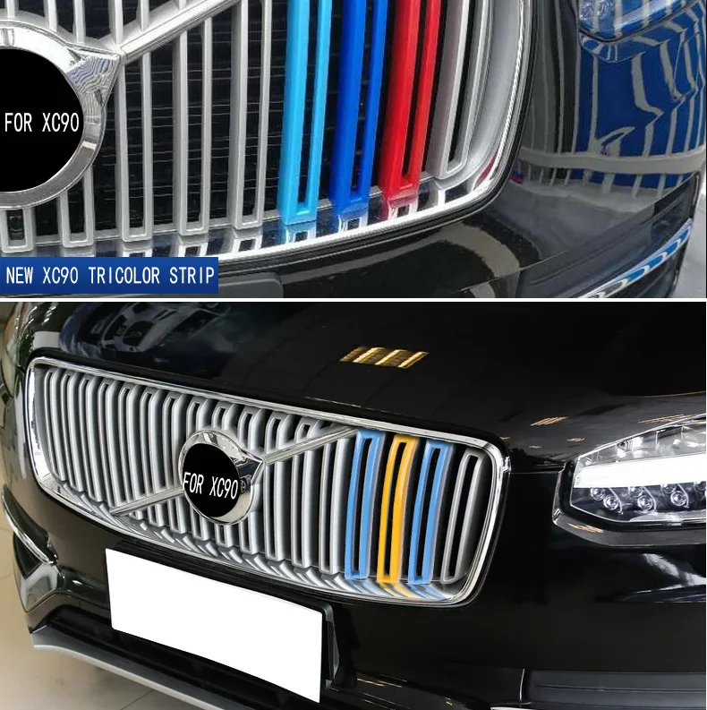 Для Volvo xc90- модель Трехцветная сетчатая Декоративная полоса Новая сеть модифицированные специальные цветные наклейки