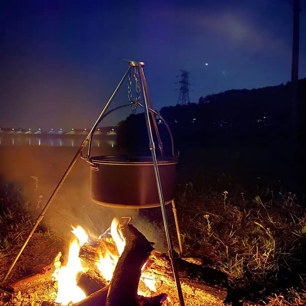 Напольный Штатив для костра Кемпинг BBQ чайник Портативный висячий горшок Пикник