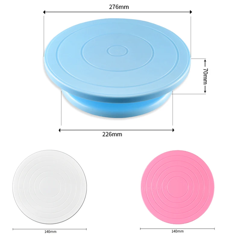 Пластик поворотный стол для торта Вращающаяся круглая тарелка Кухня сковородка