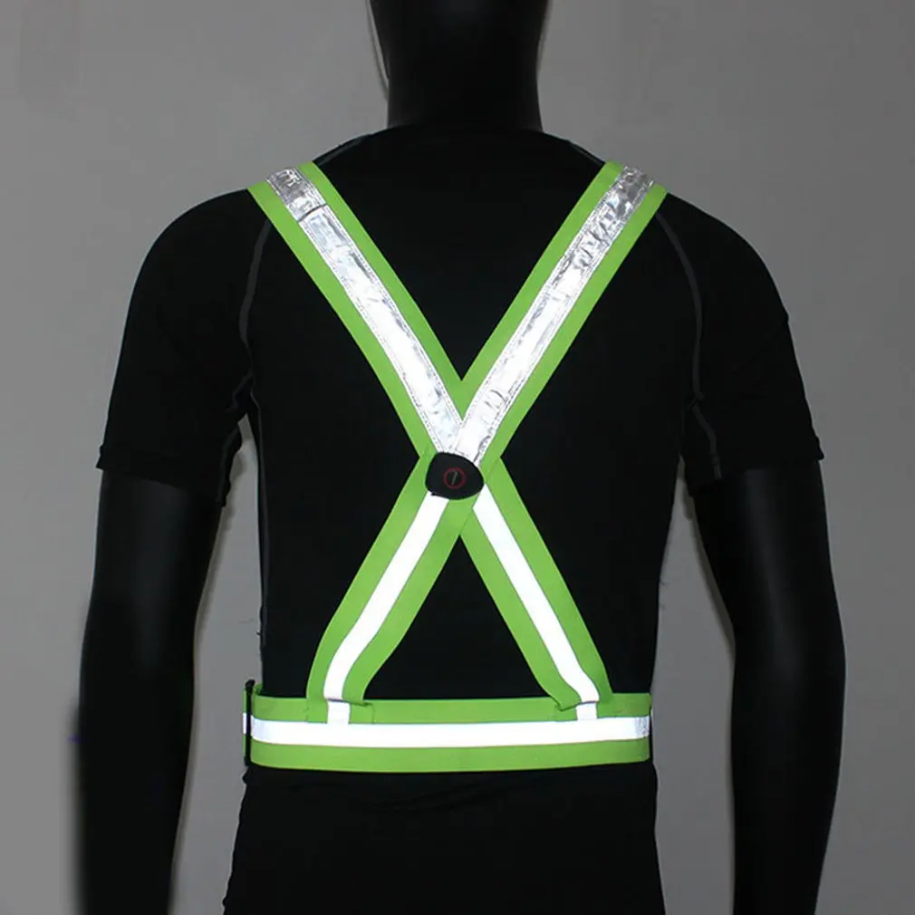 

Outdoor Night Running Equipment Cycling Traffic Safety Construction Reflective Clothing USB Charging Warning Strap