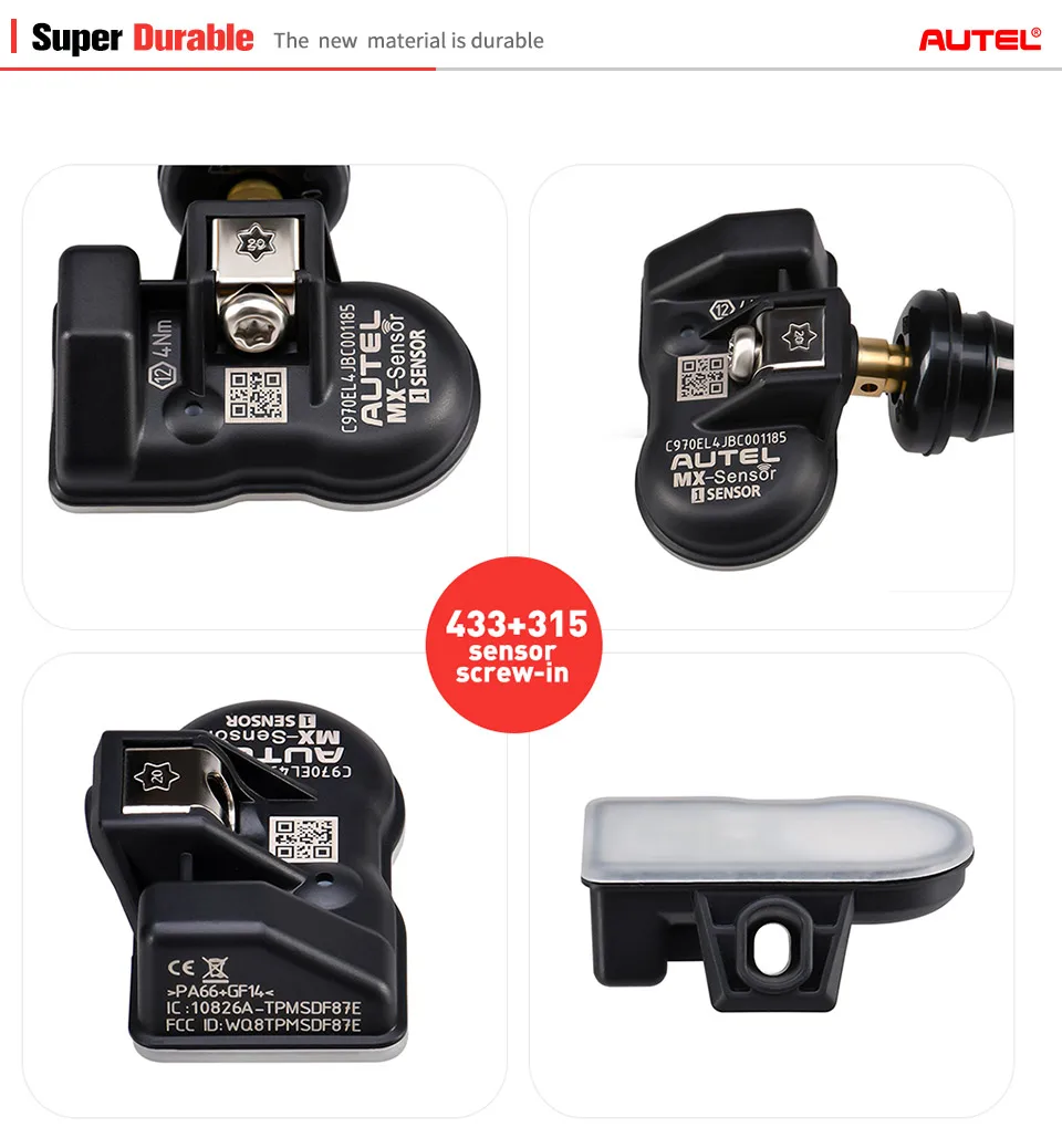 Autel mx-сенсор 315 МГц 433 МГц TPMS датчик давления в шинах инструмент для ремонта шин TPMS инструмент OBD сканер MaxiTPMS Pad сенсор Программирование