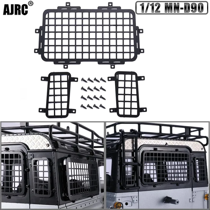 

AJRC 1/12 MN-D90 Defender modified parts car Metal stainless steel car window net Foldable rear window net Toy car parts