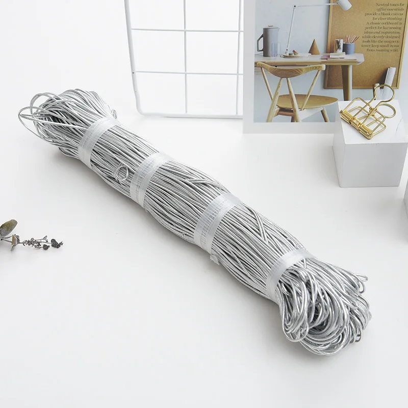 Золотая серебряная эластичная лента резинка эластичные ленты 1 мм 2 для этикеток