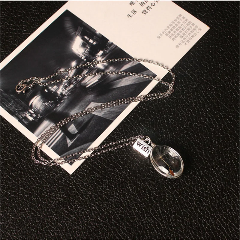 Женское Ожерелье чокер из серебра 2017 пробы с одуванчиками и натуральными