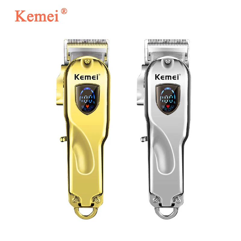 Kemei KM-2010 Gold Electric Hair Clipper Hair Trimmer Cordless Trimmer maquina Portable High Power Barber Kit Hair Clippers Men