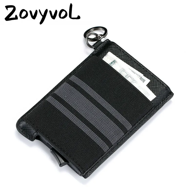 ZOVYVOL чехол для визиток из воловьей кожи, RFID смарт-держатель для карт, алюминиевая коробка, кошелек для карт, тонкий Противоугонный держатель для ID