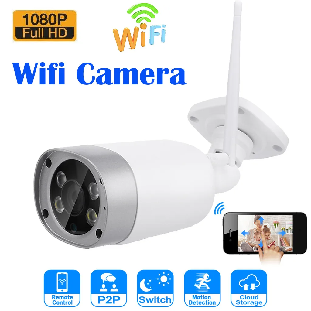 Wi-Fi 1080P HD Водонепроницаемый безопасности SD карта IP пуля Камера ИК Ночное видение