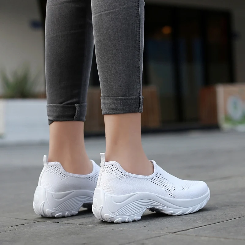 Кроссовки женские на платформе дышащие сетчатые повседневная обувь для тенниса