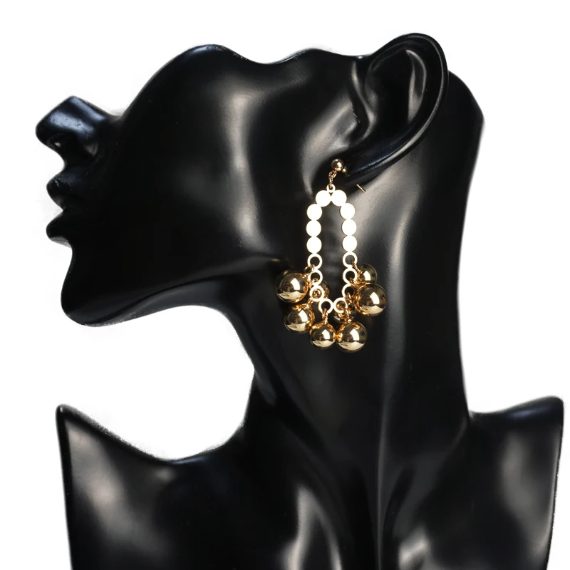 M & G преувеличенные готические Винтажные серьги женские большие золотые бусы
