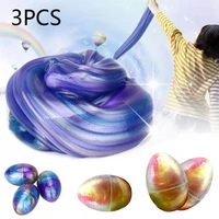 3 pcs crystal slime putty toy soft egg colorful fluffy slime stress relief sludge toys jelly mud lbv