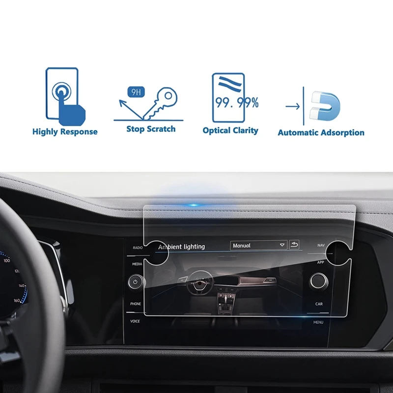 8-дюймовая Защитная пленка для экрана навигатора 2019 2020 Jetta GLI, закаленное стекло для аудио стерео дисплея