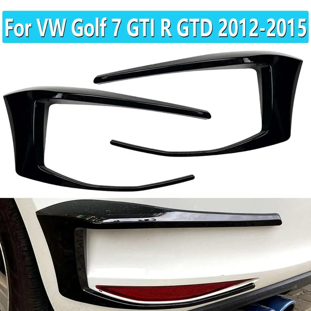 2 шт. для VW Golf 7 GTI R GTD 2012 2013 2014 2015 черный сплиттер заднего бампера утюжок