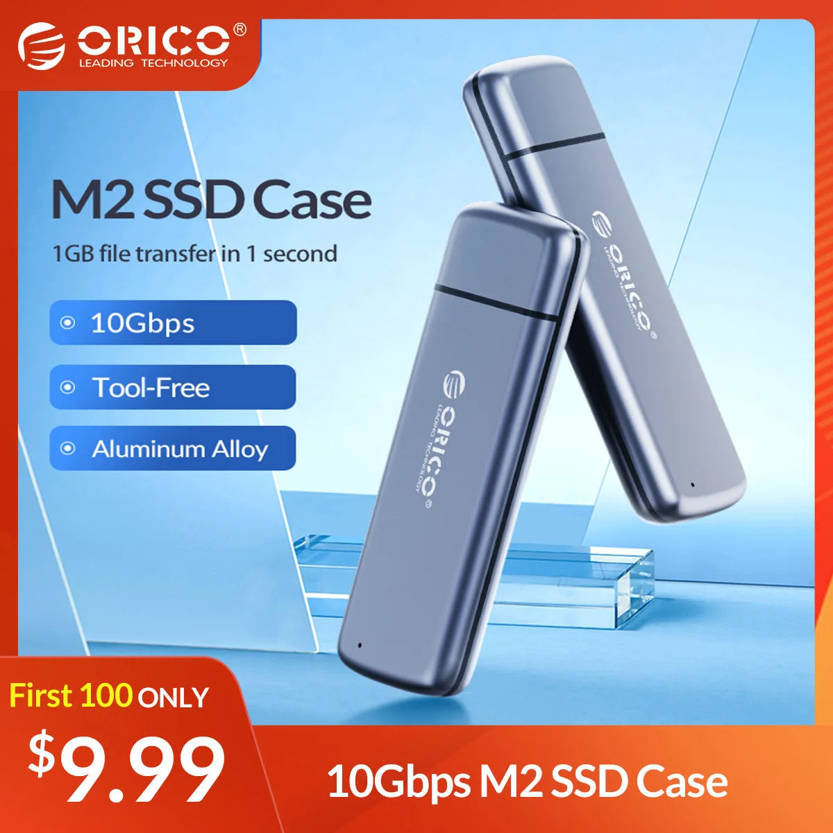 

Чехол ORICO M2 SSD, Футляр NVME M.2 на USB Type C 3,1, чехол для жесткого диска из алюминиевого сплава для NVME PCIE NGFF SATA M/B Key SSD Disk