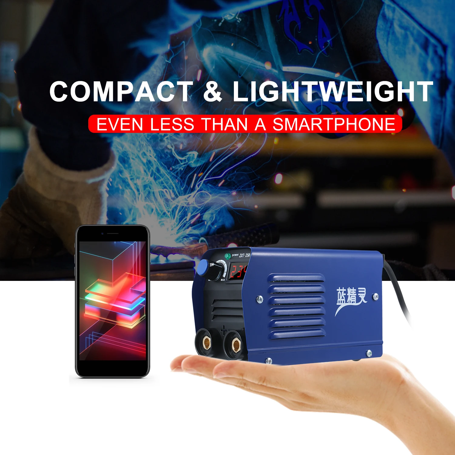 

250 Amp Arc Welder Digital Inverter IGBT Stick 220V Mini Portable Electric Welding Machine with LED Display for Beginner EU Plug