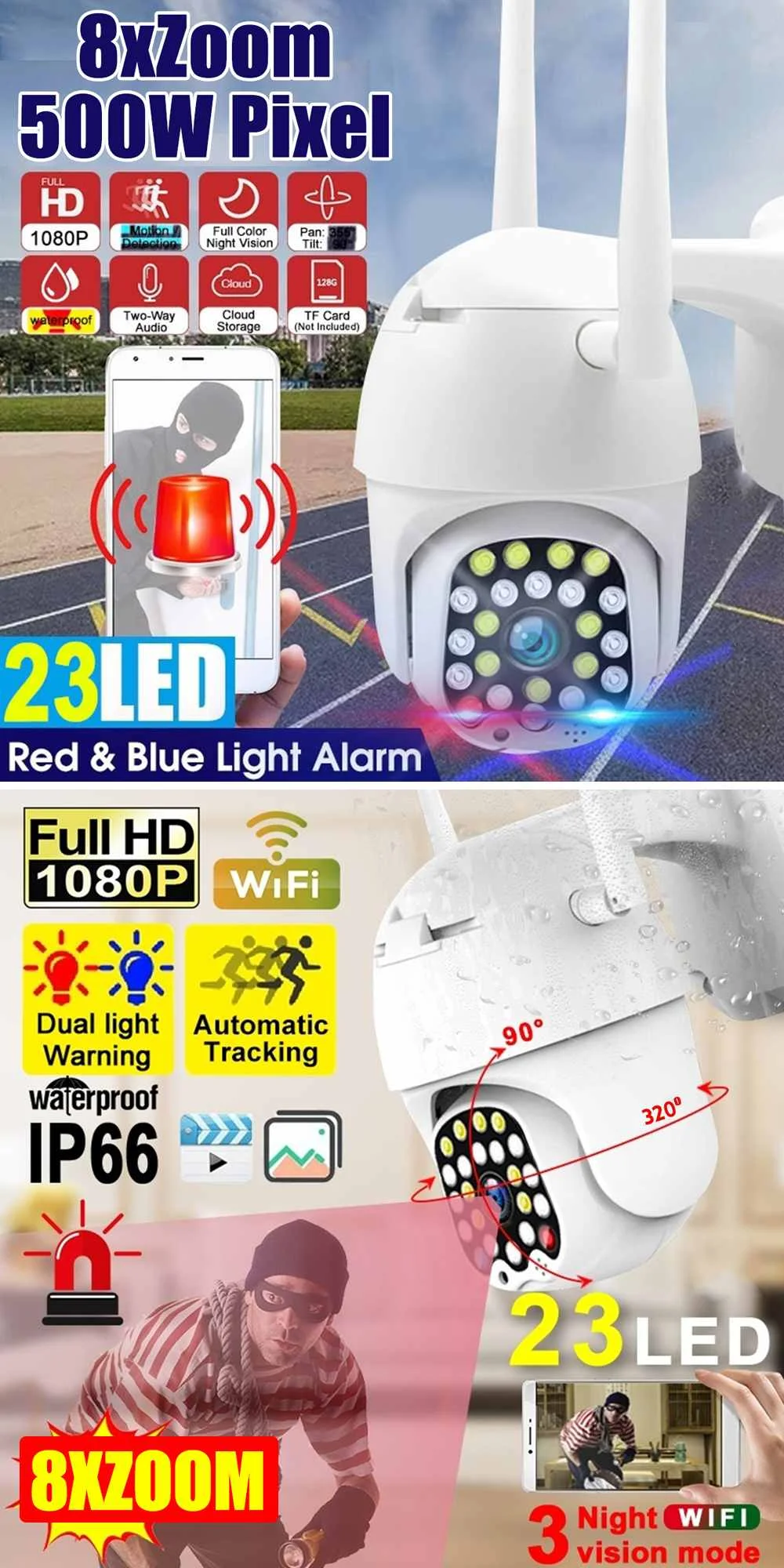 PTZ IP камера 1080P HD Wifi наружная скоростная купольная CCTV камера безопасности 8X цифровой зум 5MP сетевая ИК домашняя камера наблюдения