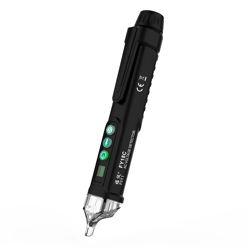 

FY18C AC Voltage Detector Pen Intelligent Non Contact Tester Pen Digital 12-1000V AC Voltage Tester LCD Alarm