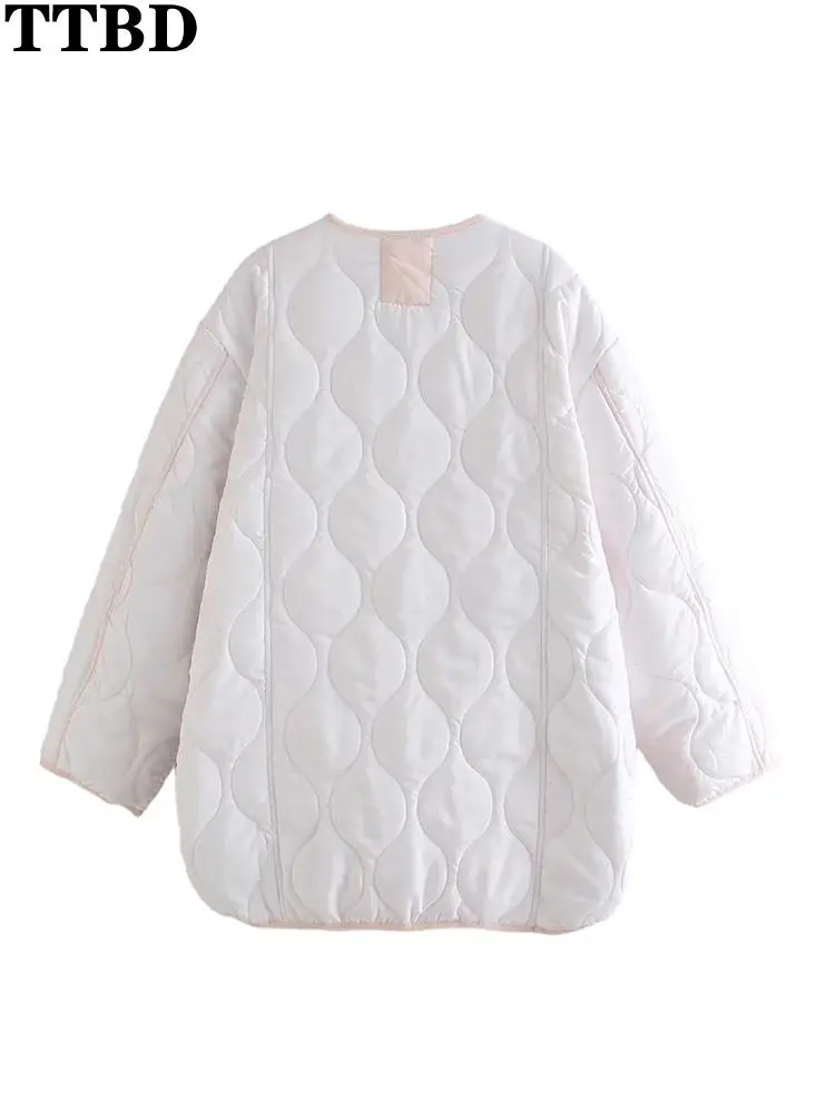 TTBD winter jacket women fashion with pockets oversized jacket coat vintage long sleeve button-up female outerwear chic tops