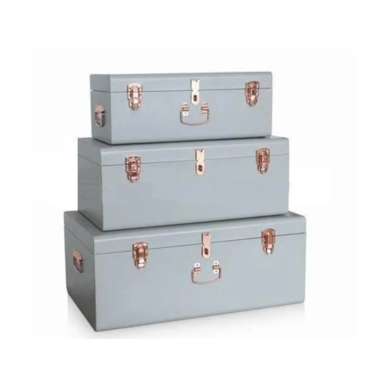 

Galvanized Dark Grey Storage Trunk set of 3
