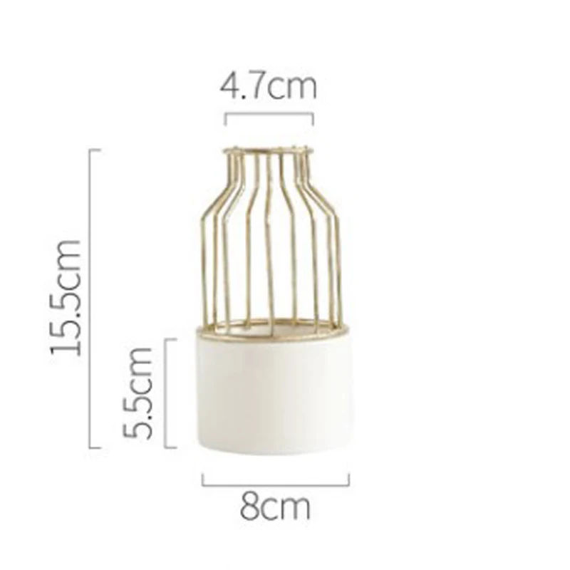 

Nordic Minimalist Iron Ceramic Vase Creative Home Living Room Decor Hydroponic Container Flower Vase Tabletop Ornaments 1piece
