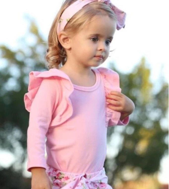 

Spring Autumn Toddler Baby Girl Tops Romper Floral Pants Headband Outfits Set Clothes 0-24M