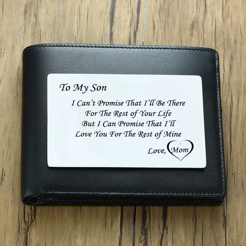 Сыну I LOVE YOU всю жизнь бумажник из нержавеющей стали вставка любовь Примечание| |