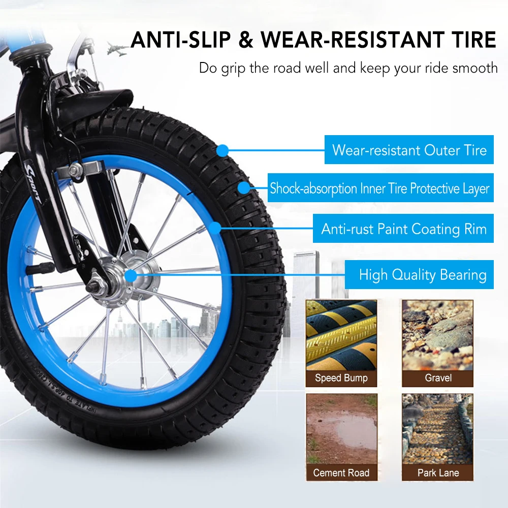 12/14/16 дюймов детский велосипед для мальчиков и девочек малышей с регулировкой по