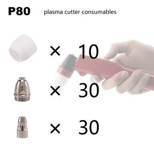 70 шт. CUT80 LG80 80A инвертор плазменный резак P80 режущий пистолет расходные материалы или аксессуары щит чашки электроды наконечники
