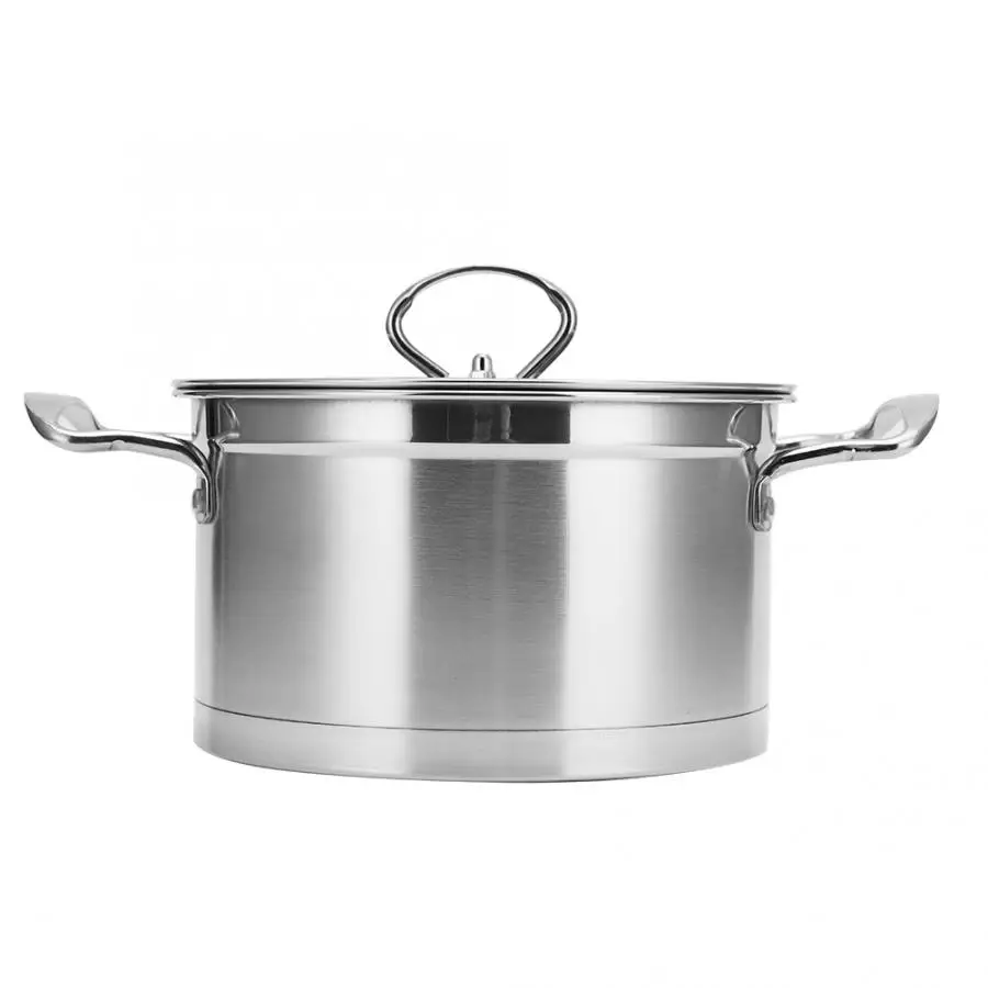 Household Stainless Steel Binaural Soup Pot Thickened Milk Stockpot With Lid Saucepan Cooking Pots | Дом и сад