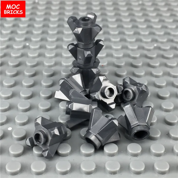 10 шт./лот MOC кирпичи Trans light Rock 1x1 кристалл 4 точки драгоценность подходит для 11127 DIY