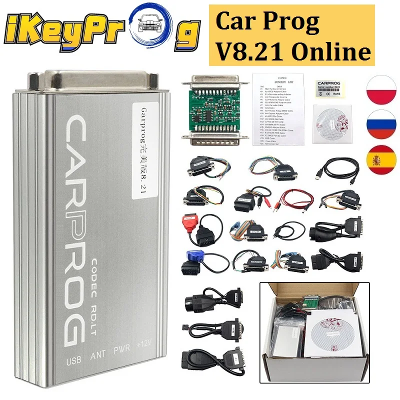 Онлайн CARPROG 8 21 Полный Адаптеры CarProg V10.93/V8.21 OBD2 ремонт автомобиля Prog программер