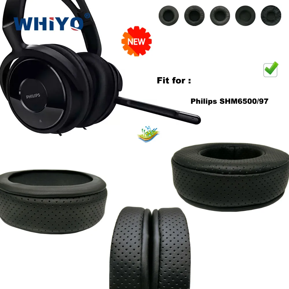 

New upgrade Replacement Ear Pads for Philips SHM6500/97 Headset Parts Leather Cushion Velvet Earmuff Headset Sleeve