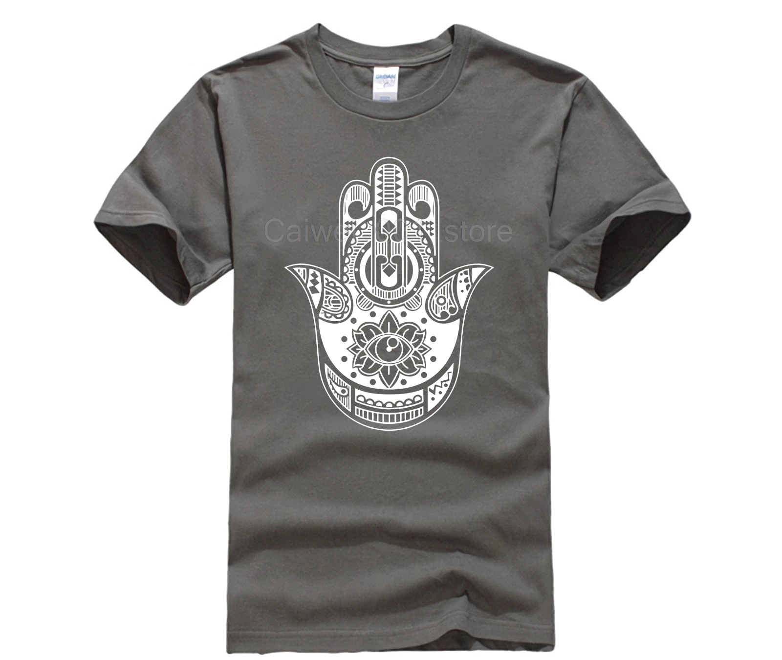 Новая летняя мужская повседневная футболка с принтом Hamsa Hand Boho Kitsch Khamsa Defend Evil Eye