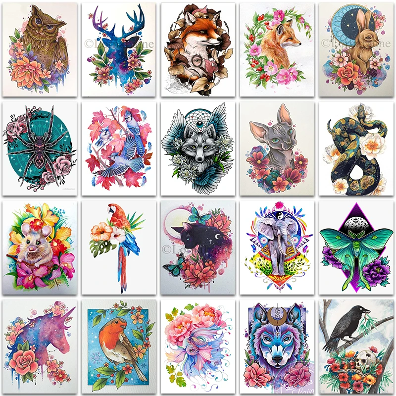 

Набор для алмазной живописи, Алмазная мозаика с рисунком животных, лошадей, котов, совы, лисы, бабочек, слонов, вышивка крестиком, домашний де...