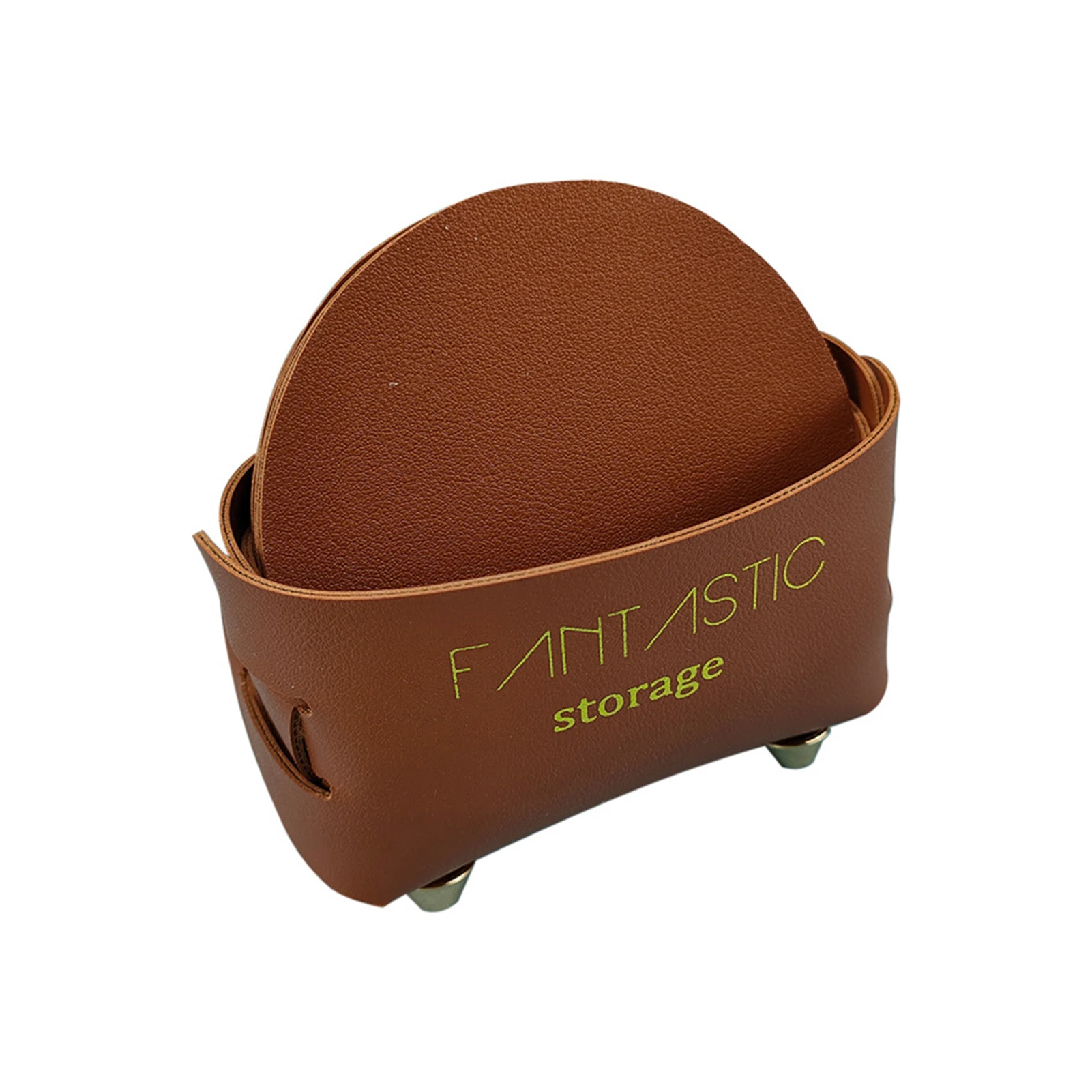 

PU Coasters Drink Coasters with Holder Round Coasters Set Housewarming Gift For Home Kitchen PLDI889